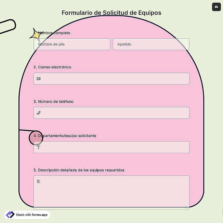 Formulario de Solicitud de Equipos