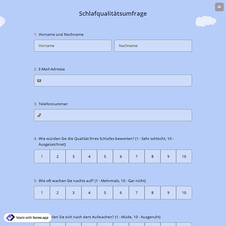 Schlafqualitätsumfrage