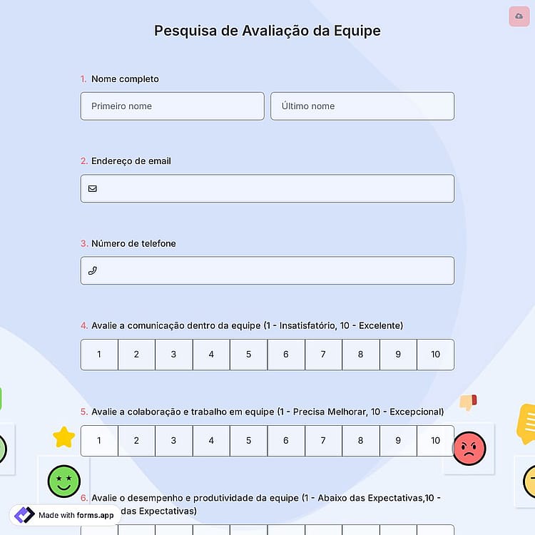 Pesquisa de Avaliação da Equipe