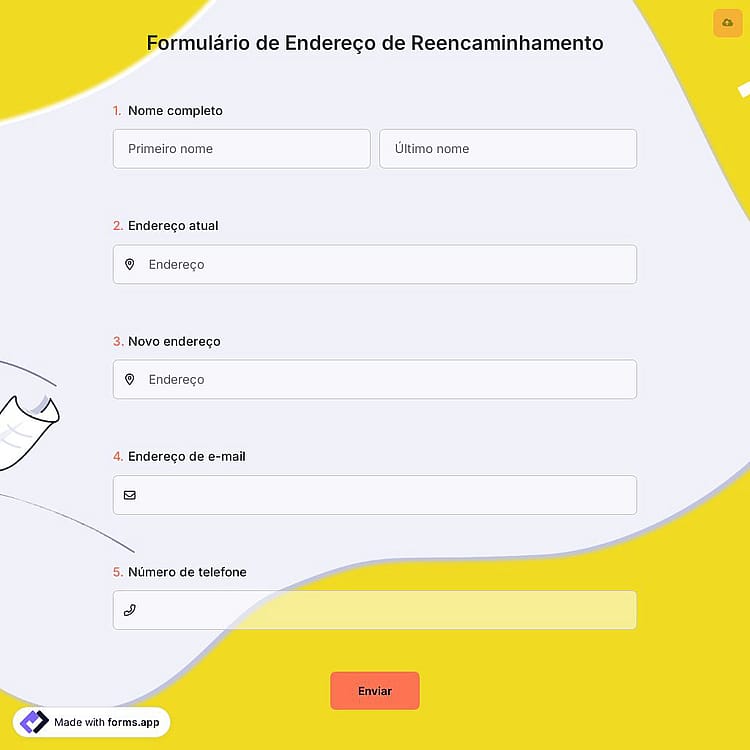 Formulário de Endereço de Reencaminhamento