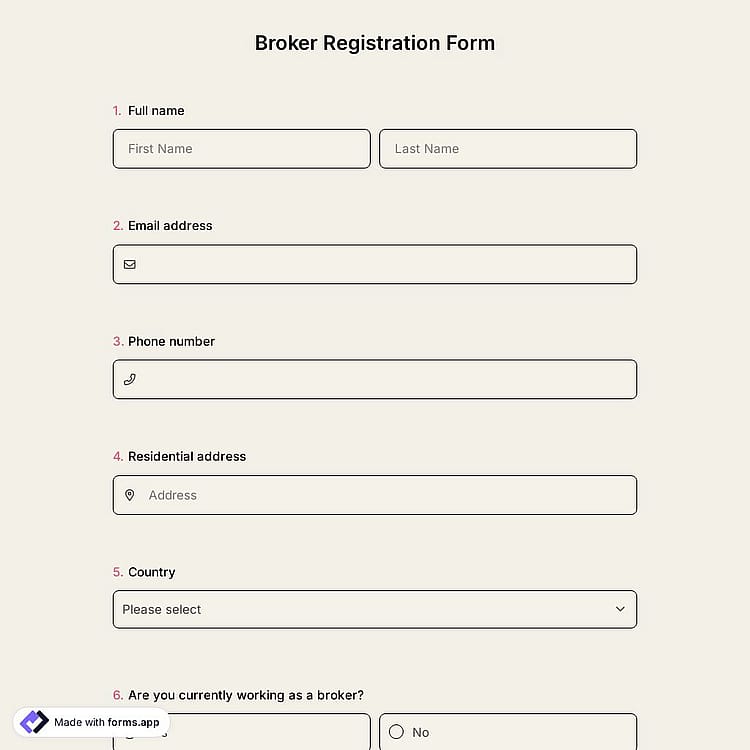 Broker Registration Form