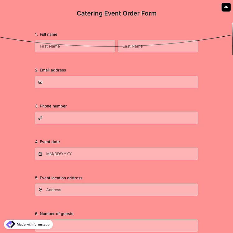 Catering Event Order Form