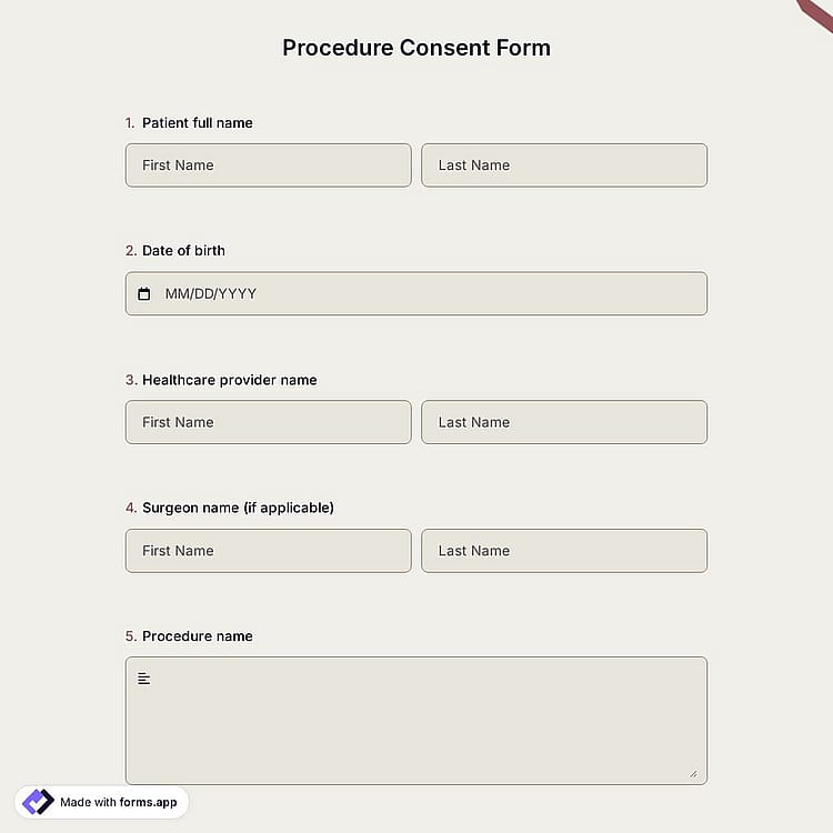 Procedure Consent Form