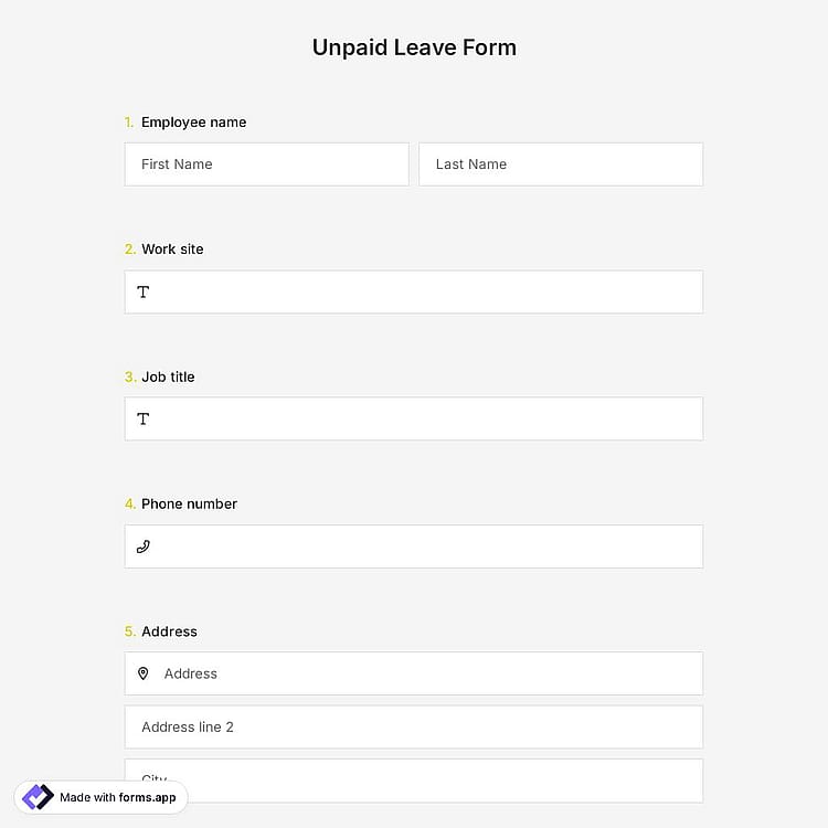 Unpaid Leave Form