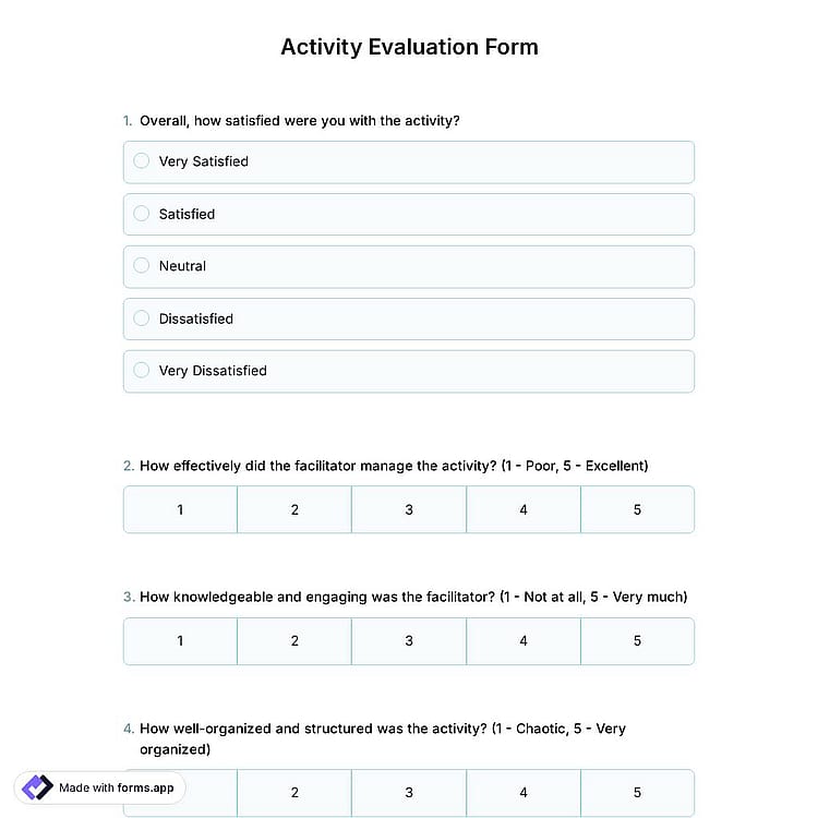 Activity Evaluation Form