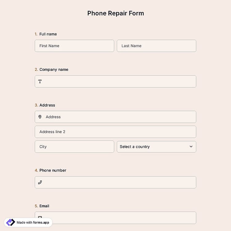 Phone Repair Form