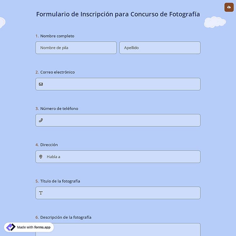 Formulario de Inscripción para Concurso de Fotografía