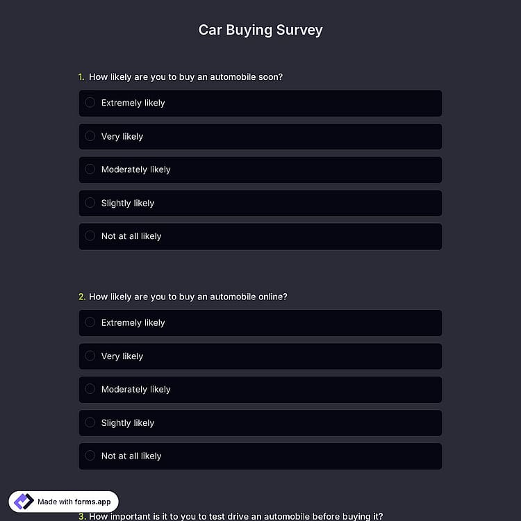 Car Buying Survey