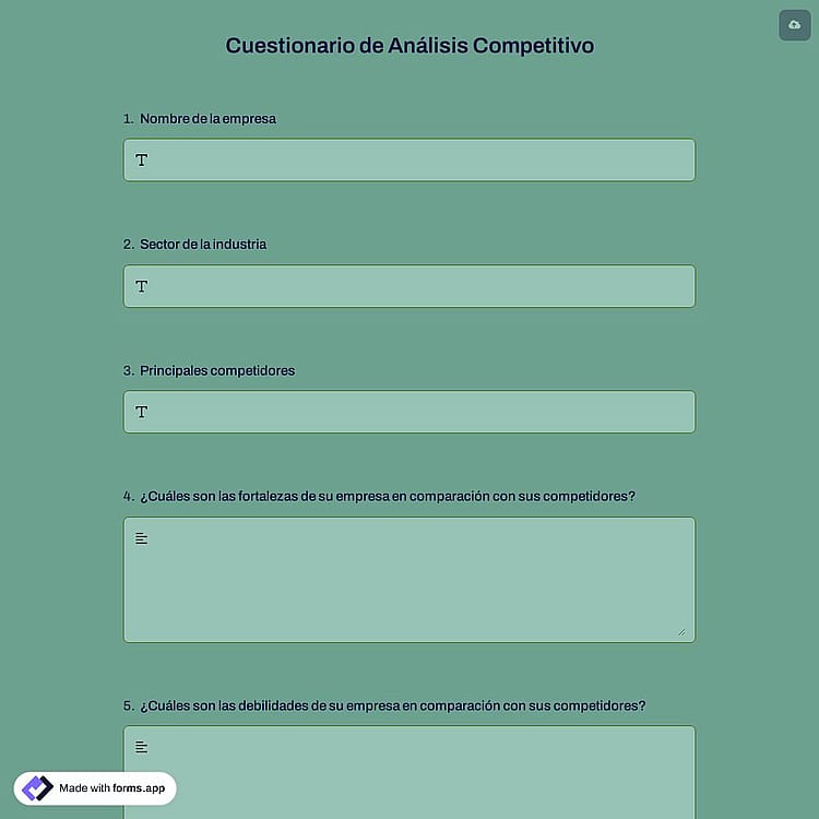 Cuestionario de Análisis Competitivo