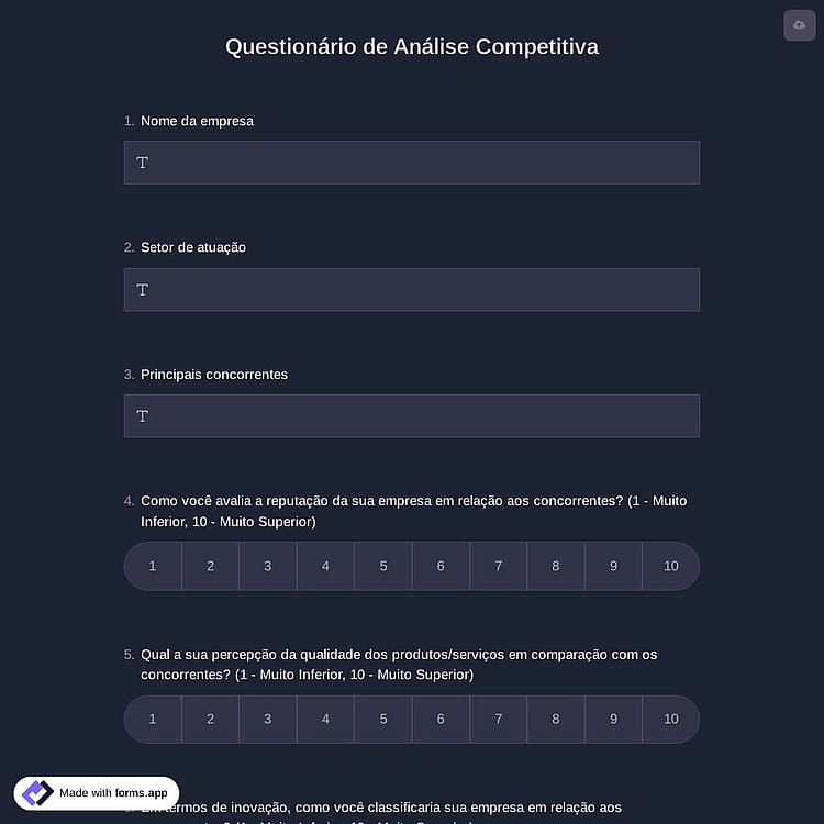 Questionário de Análise Competitiva