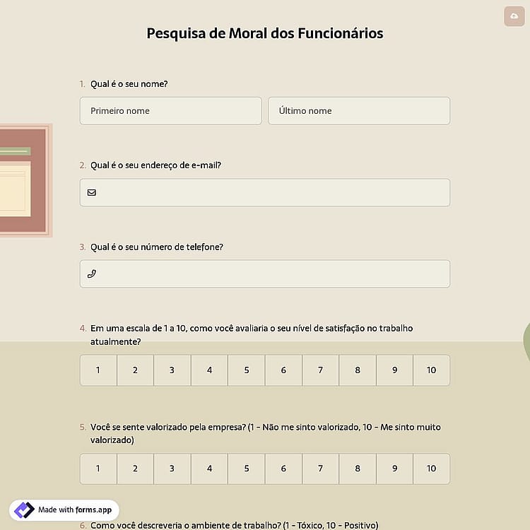 Pesquisa de Moral dos Funcionários