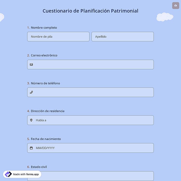 Cuestionario de Planificación Patrimonial