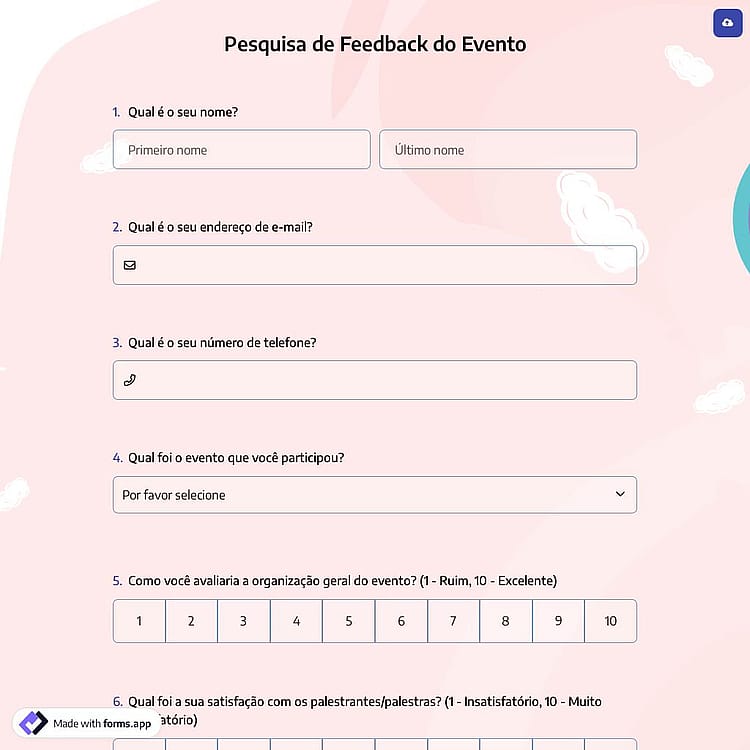 Pesquisa de Feedback de Evento