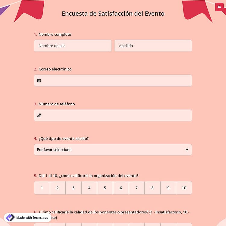 Encuesta de Retroalimentación de Eventos