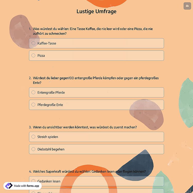 Lustige Umfrage
