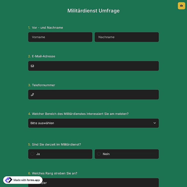 Militärdienst Umfrage