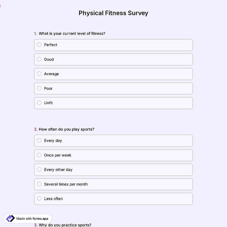Physical Fitness Survey