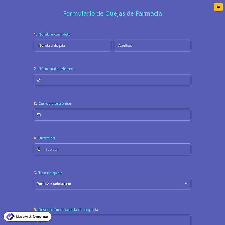 Formulario de Quejas de Farmacia