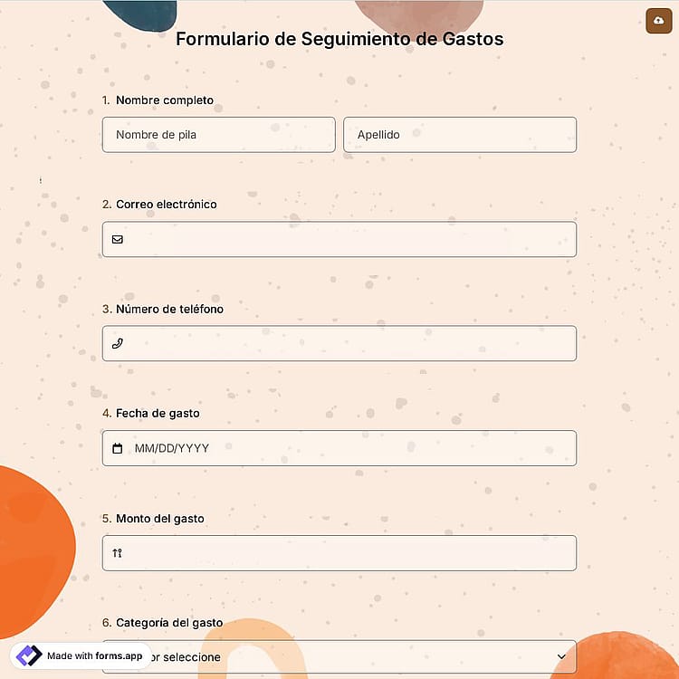 Formulario de Seguimiento de Gastos