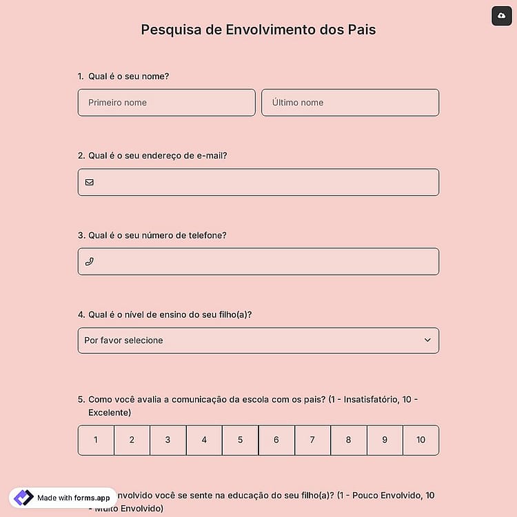 Pesquisa de Envolvimento dos Pais
