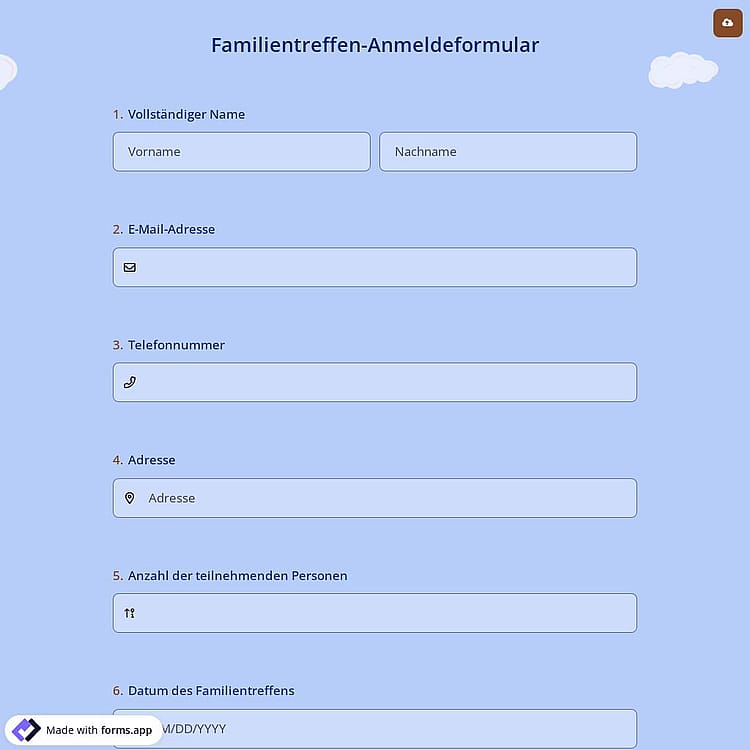 Familientreffen-Anmeldeformular