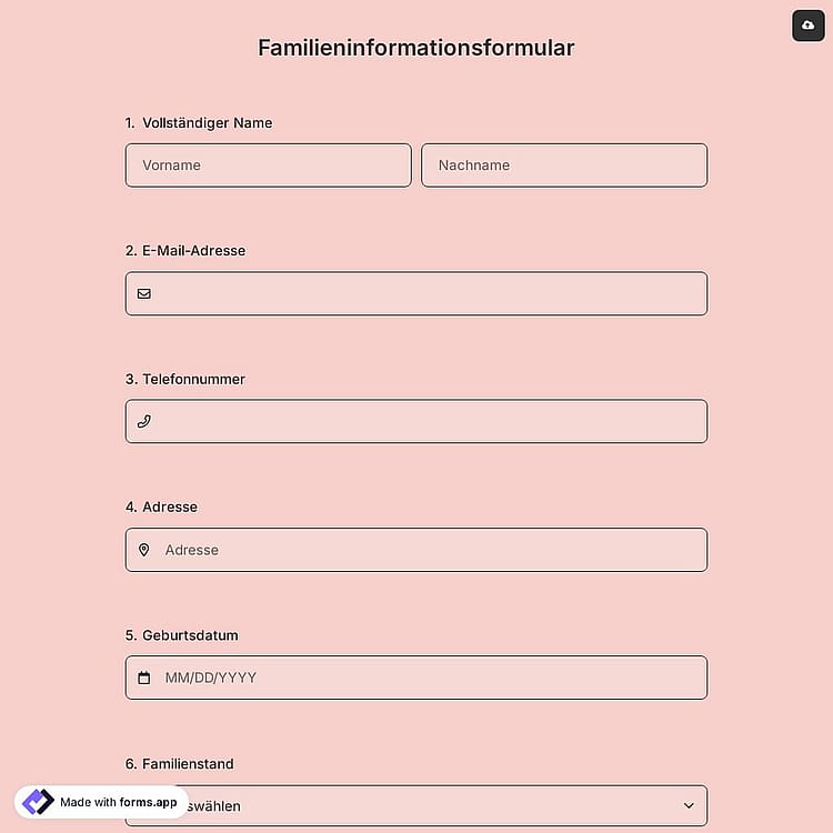 Familieninformationsformular