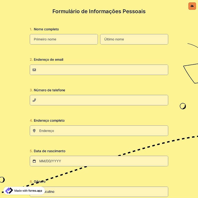 Formulário de Informações Pessoais