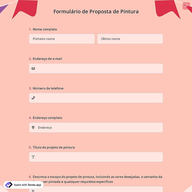 Formulário de Proposta de Pintura