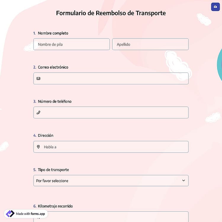 Formulario de Reembolso de Transporte