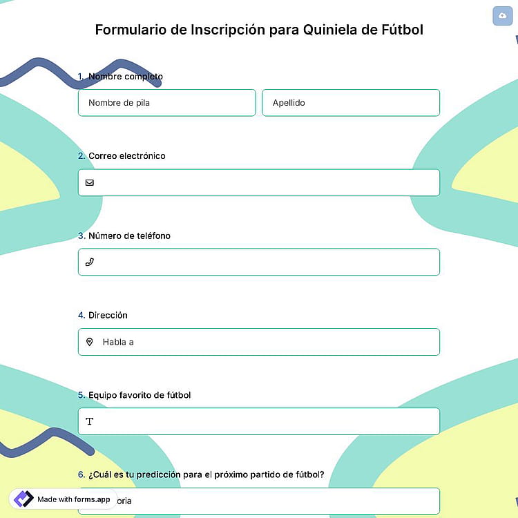 Formulario de Inscripción para Quiniela de Fútbol