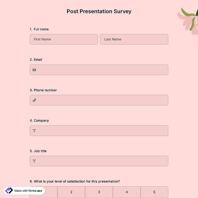 Post-Presentation Survey