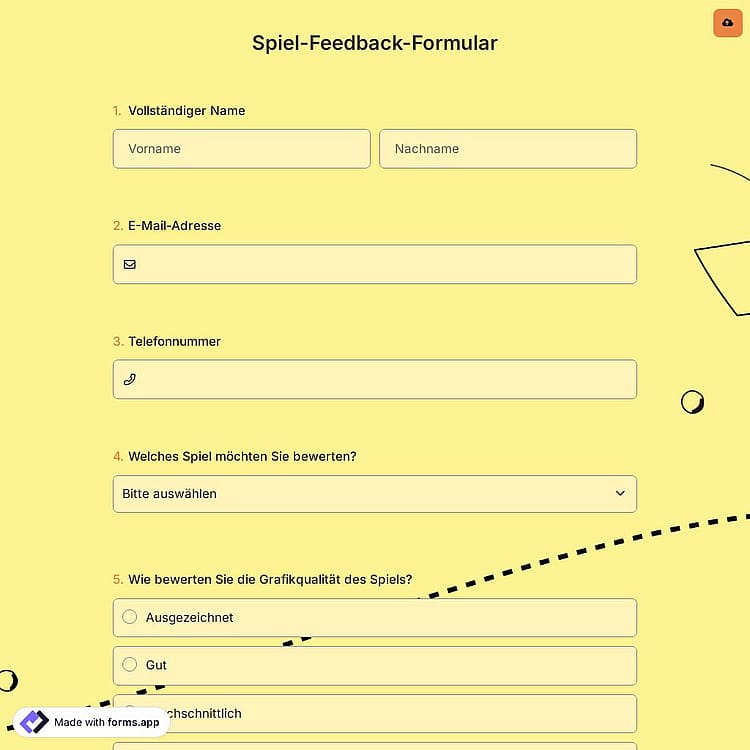 Spiel-Feedback-Formular