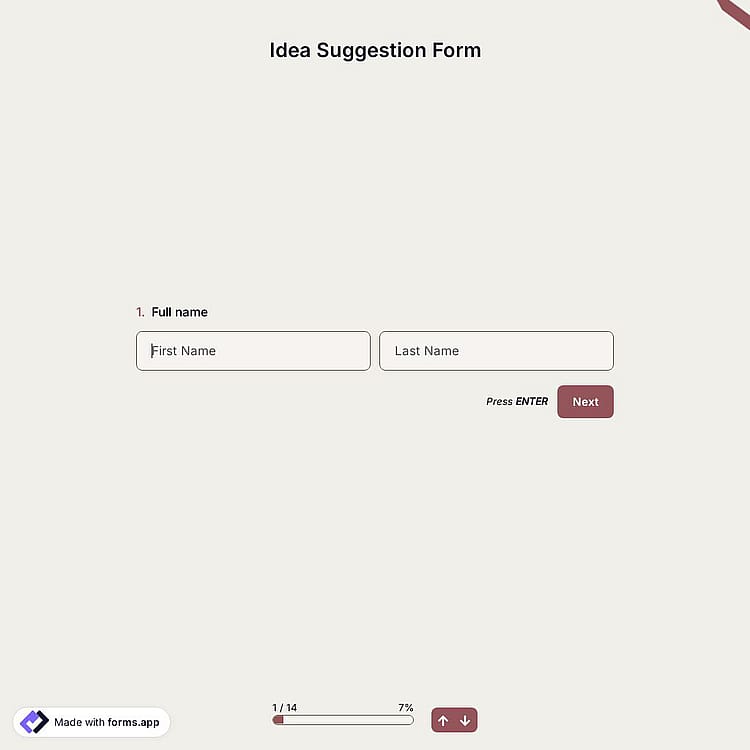 Idea Suggestion Form
