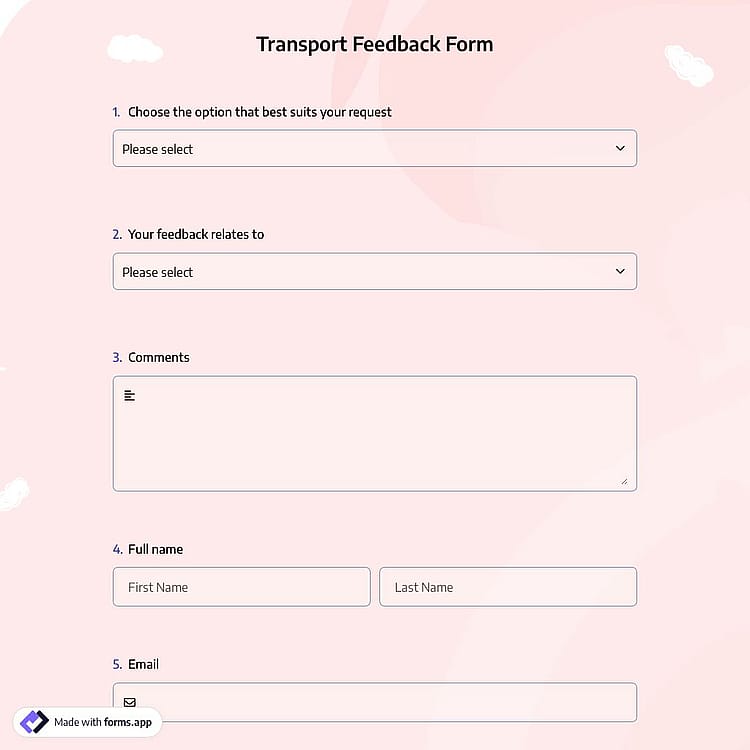 Transport Feedback Form