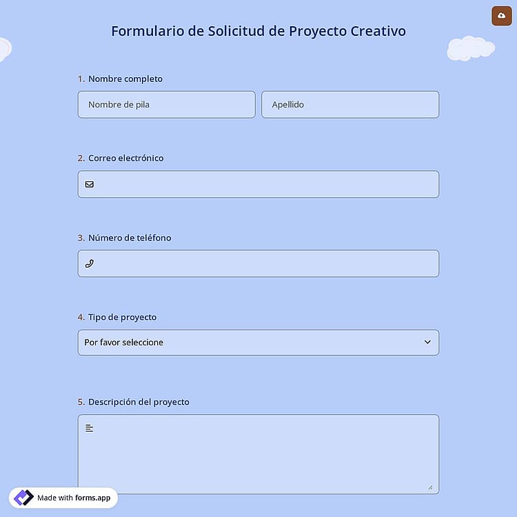 Formulario de Solicitud de Proyecto Creativo