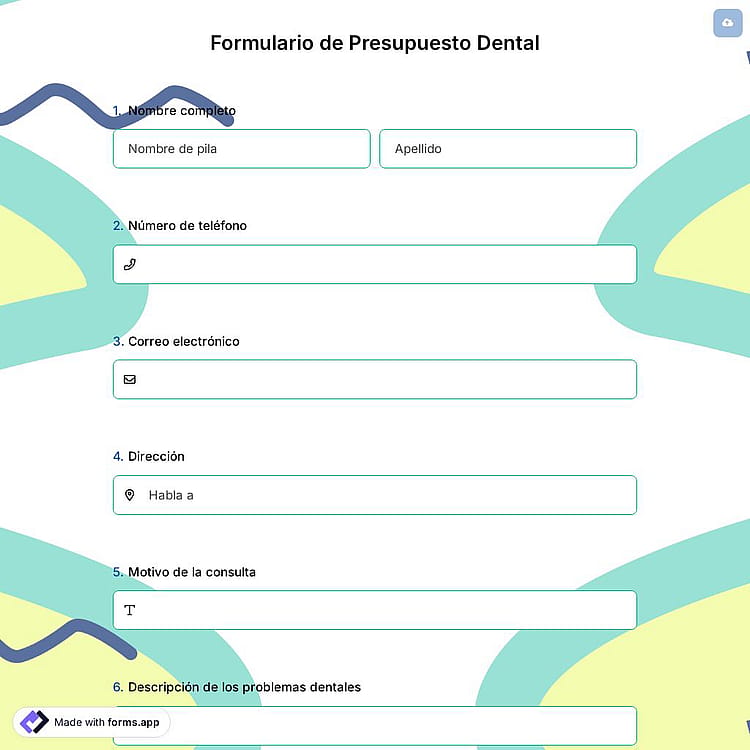 Formulario de Presupuesto Dental