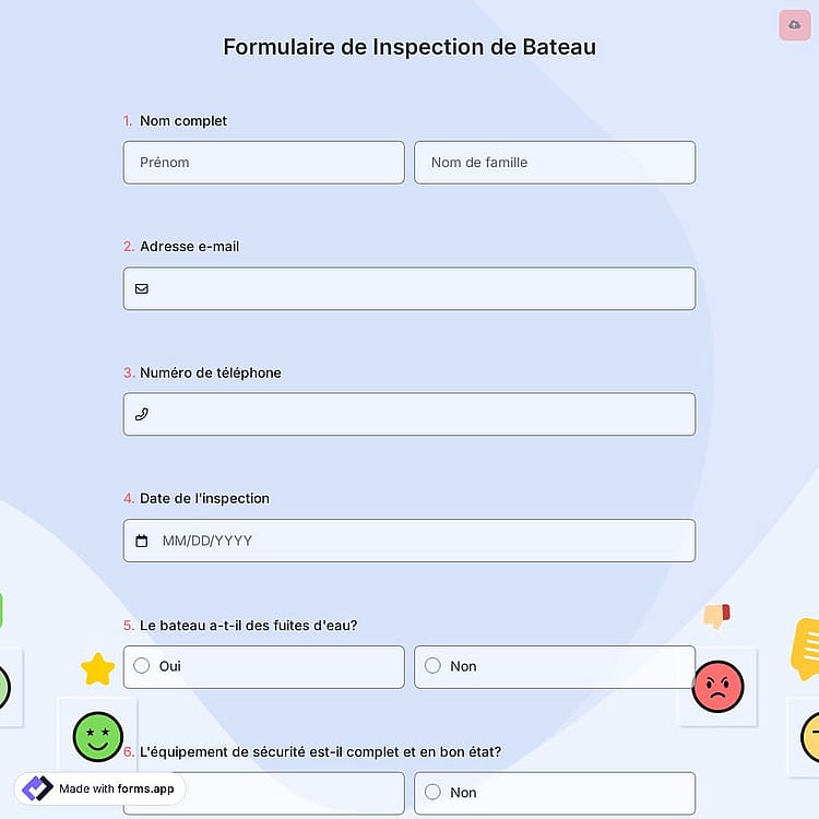 Formulaire de Inspection de Bateau