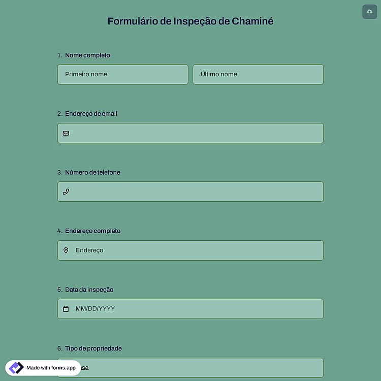 Formulário de Inspeção de Chaminé