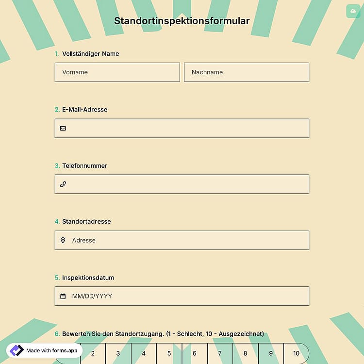 Standortinspektionsformular