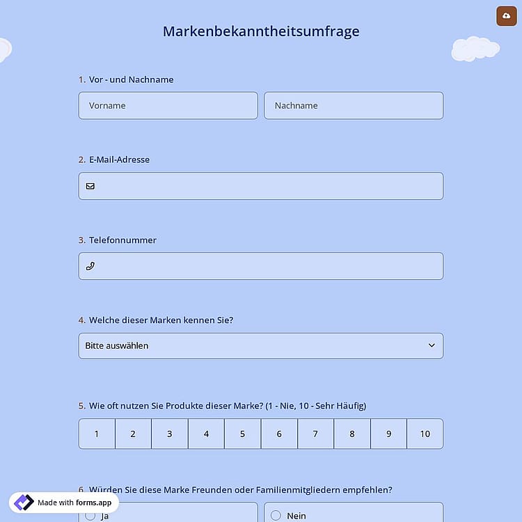 Umfrage zur Markenbekanntheit