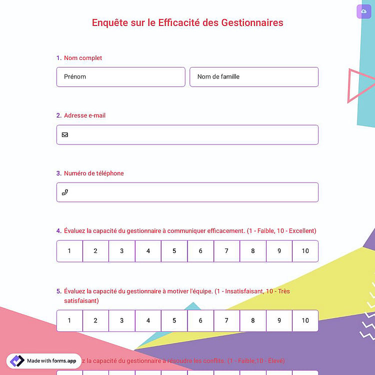 Enquête sur le Efficacité des Gestionnaires