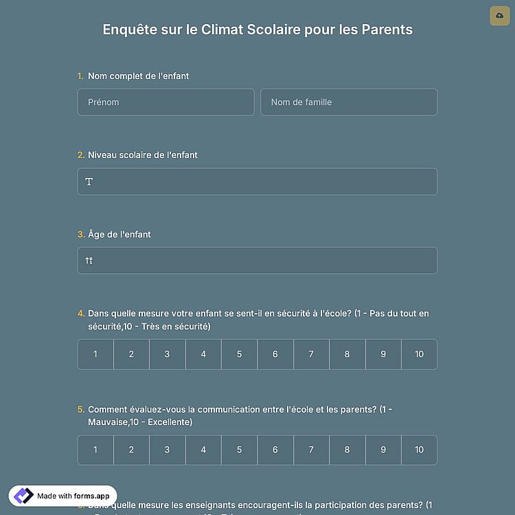 Enquête sur le Climat Scolaire pour les Parents