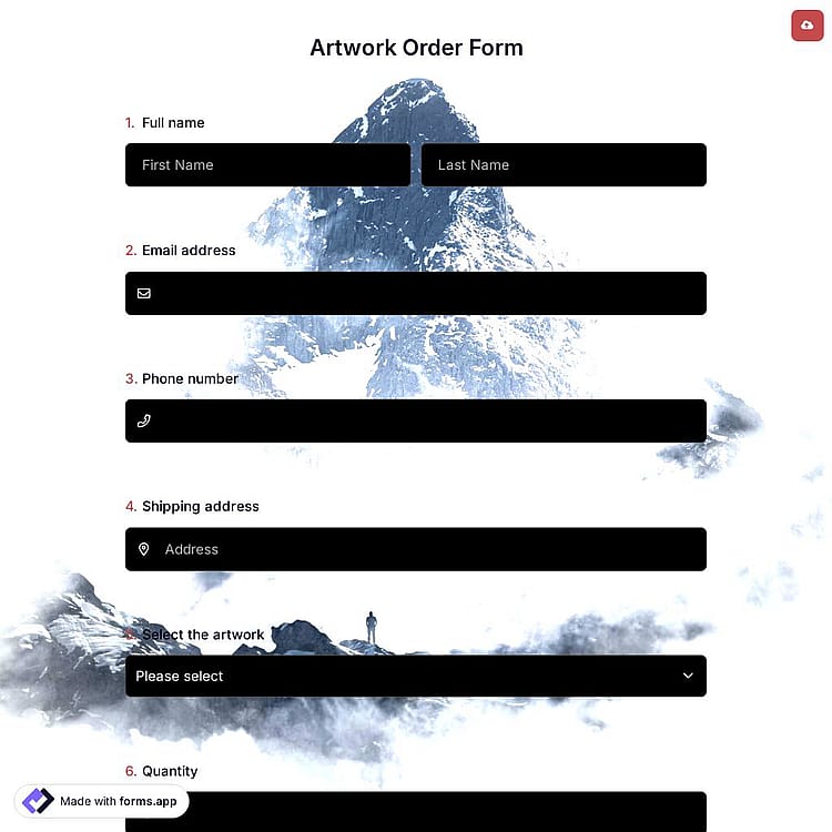 Artwork Order Form
