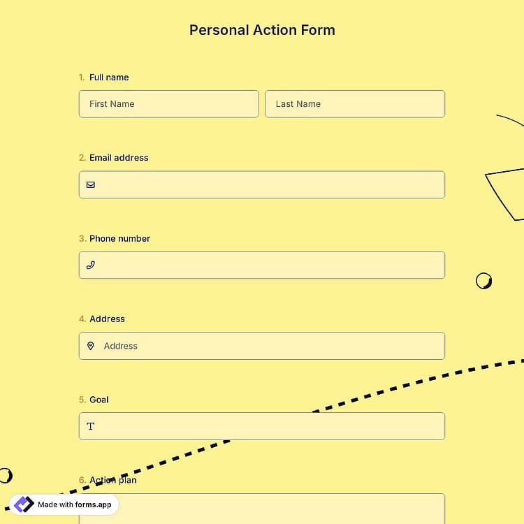 Personal Action Form