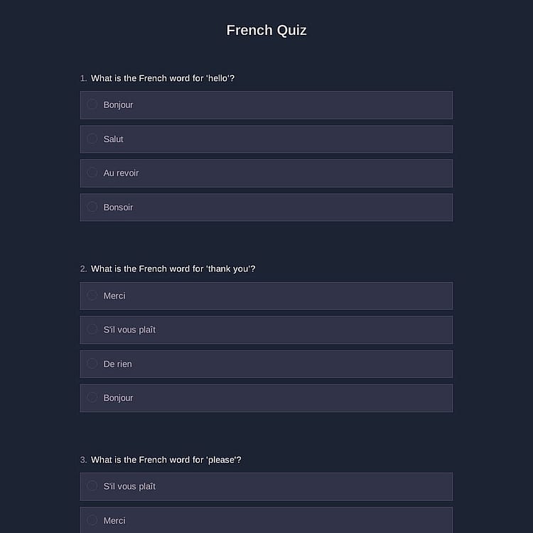 French Quiz