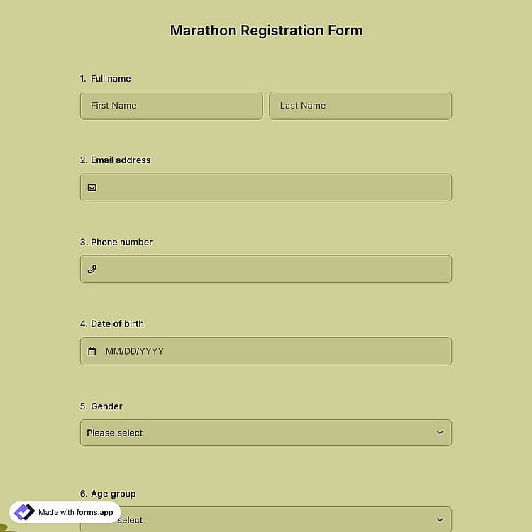 Marathon Registration Form
