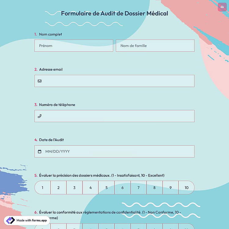 Formulaire de Audit de Dossier Médical
