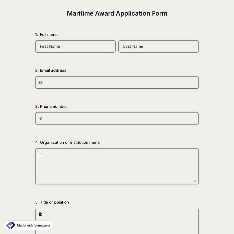 Maritime Award Application Form
