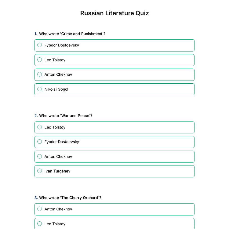 Russian Literature Quiz