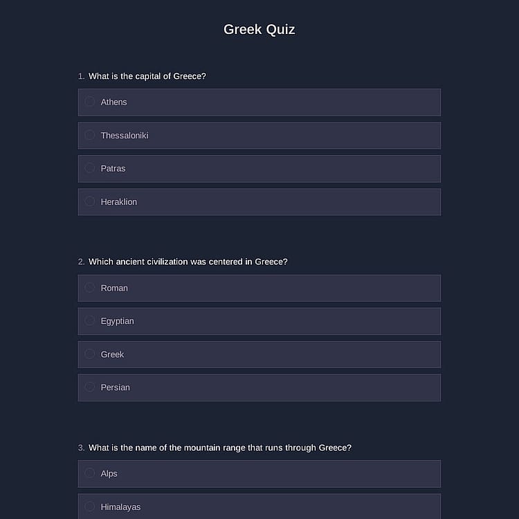 Greek Quiz